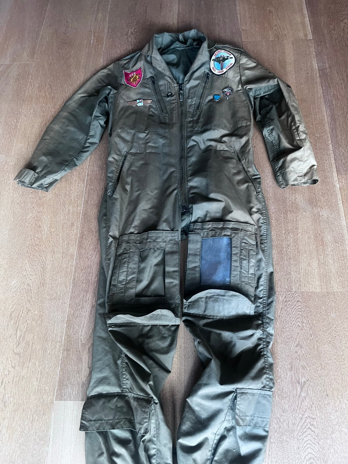 Vintage Vliegeroverall met Patches - Desert Storm, Verzamelen, Ophalen of Verzenden, Luchtmacht, Amerika, Kleding of Schoenen
