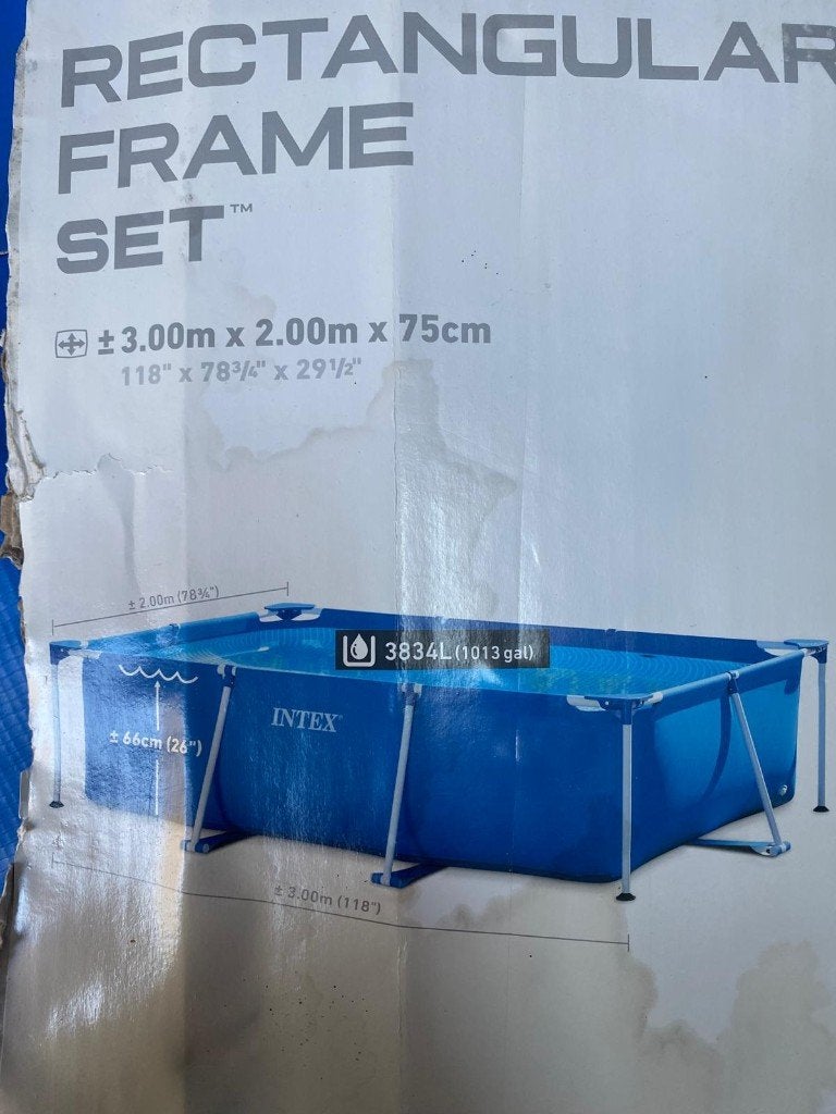 Zwembad Intex 3x2x0.75, incl. zoutwaterssyst., pomp en meer!, Ophalen, Gebruikt, Minder dan 80 cm, Minder dan 200 cm