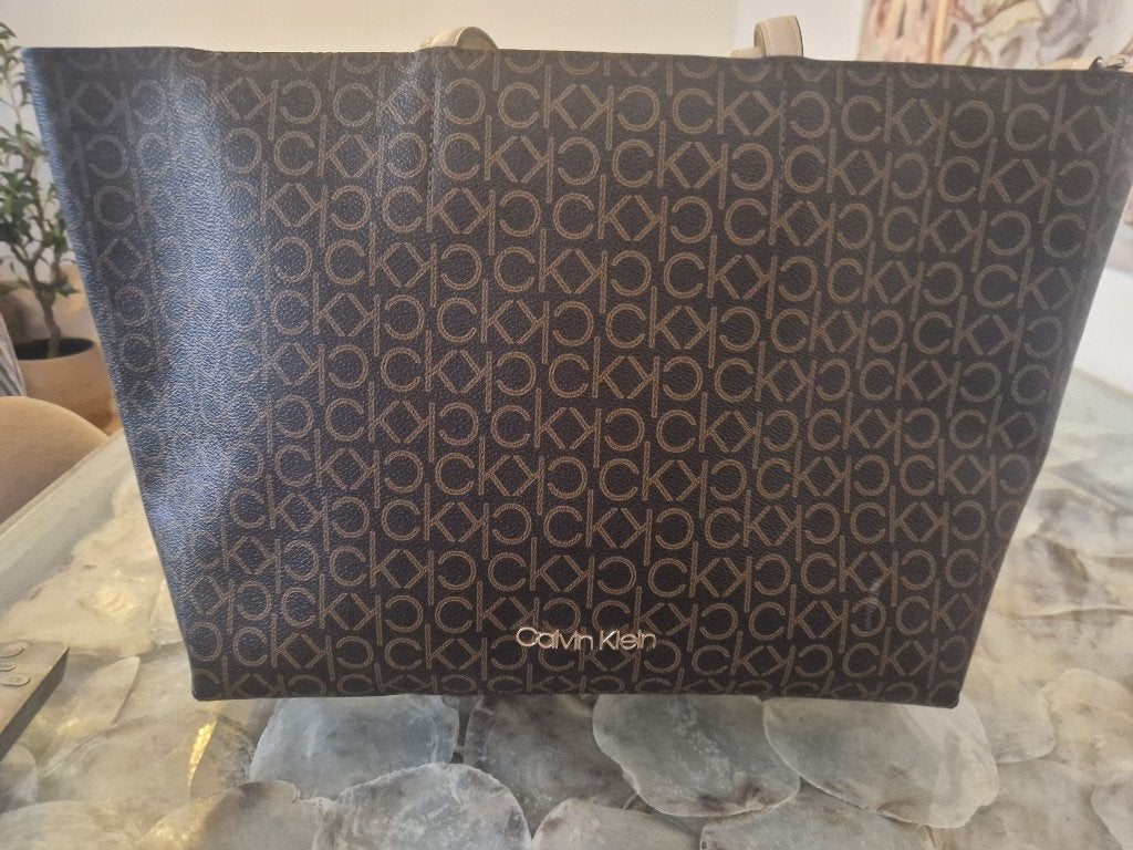 Calvin Klein shopper tas, Ophalen of Verzenden, Zo goed als nieuw, Bruin, Shopper