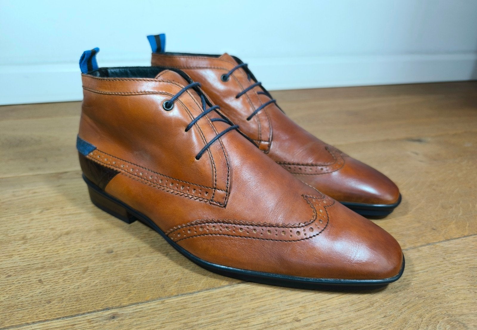 Floris van Bommel halfhoge herenschoenen maat 9 / 43, Ophalen, Bruin, Floris van Bommel, Zo goed als nieuw