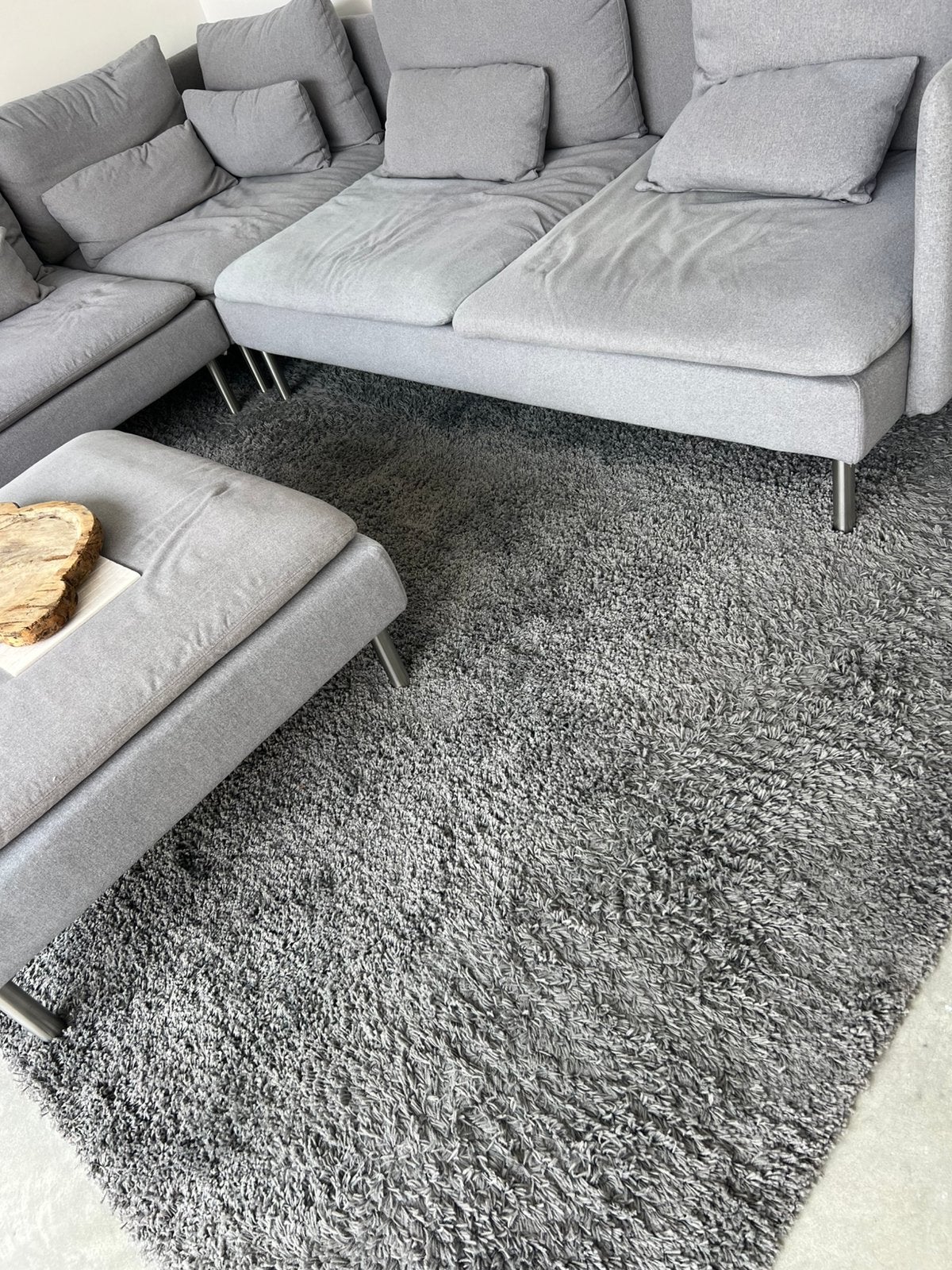 2 vloerkleden ikea HAMPEN grijs 160 x 230, Ophalen, 150 tot 200 cm, 200 cm of meer, Zo goed als nieuw