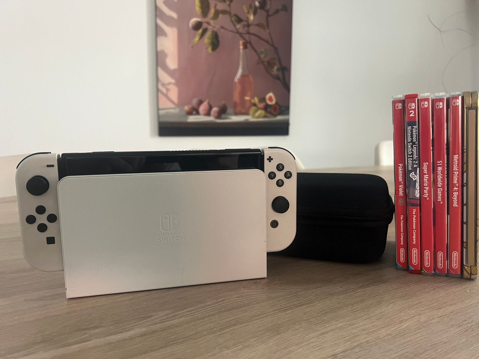Nintendo Switch OLED bundel + 7 games, case en accessoires, Spelcomputers en Games, Spelcomputers | Nintendo Switch, Zo goed als nieuw