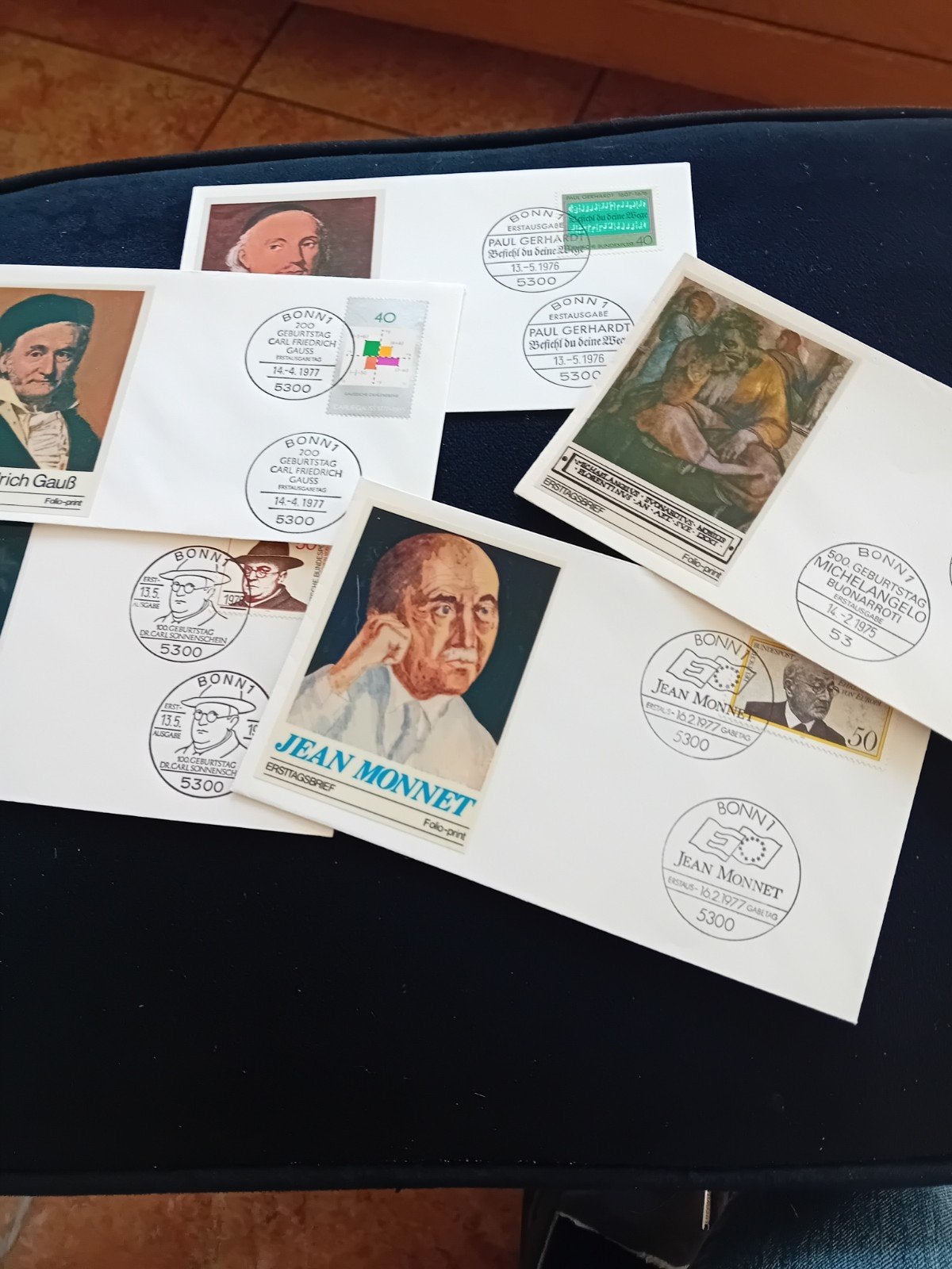 5 Duitse eerste dag enveloppen., Ophalen of Verzenden, Europa