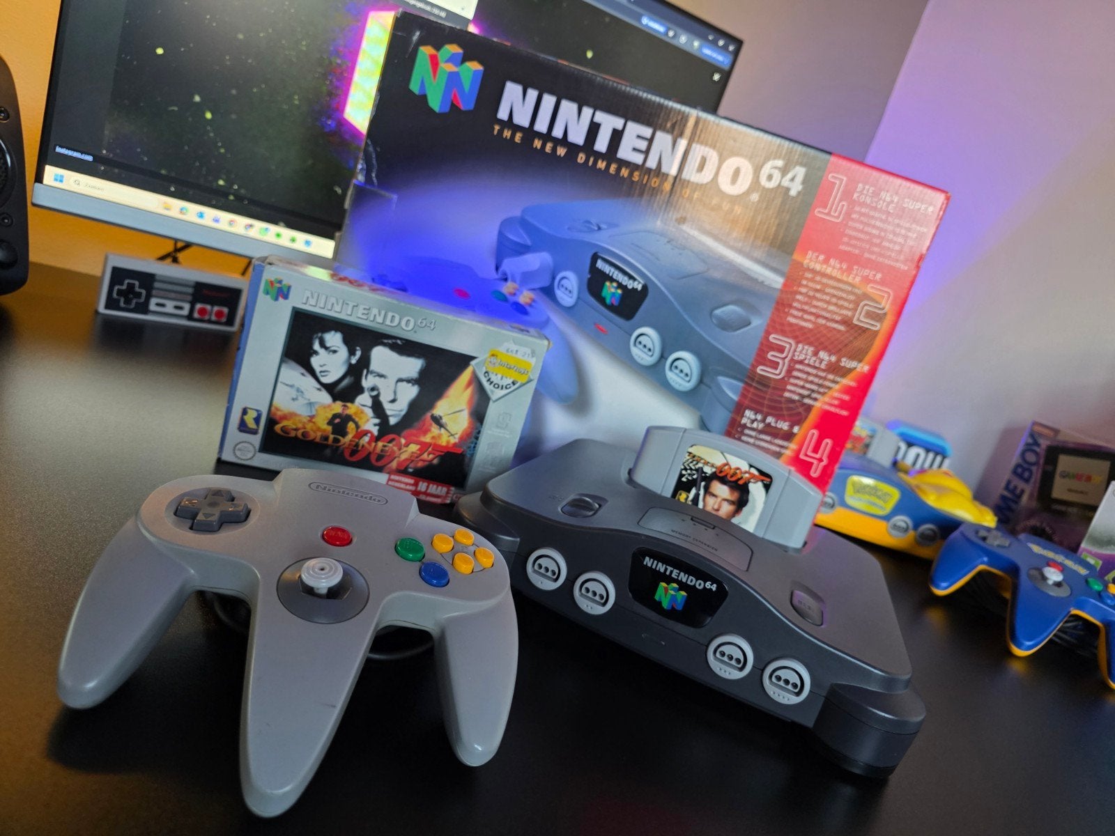 Nintendo 64 met box, Spelcomputers en Games, Spelcomputers | Nintendo 64, Gebruikt, Met 1 controller, Met games, Ophalen of Verzenden