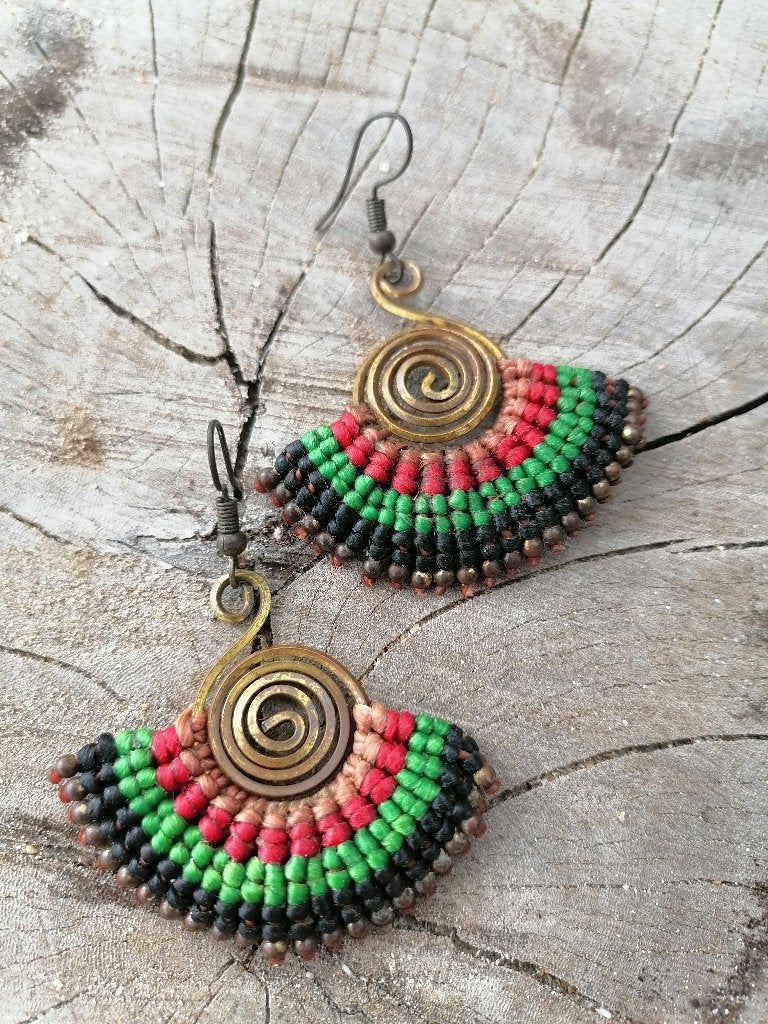 Nieuwe unieke handgemaakte oorbellen boho stijl, Overige materialen, Hangers, Overige kleuren, Nieuw