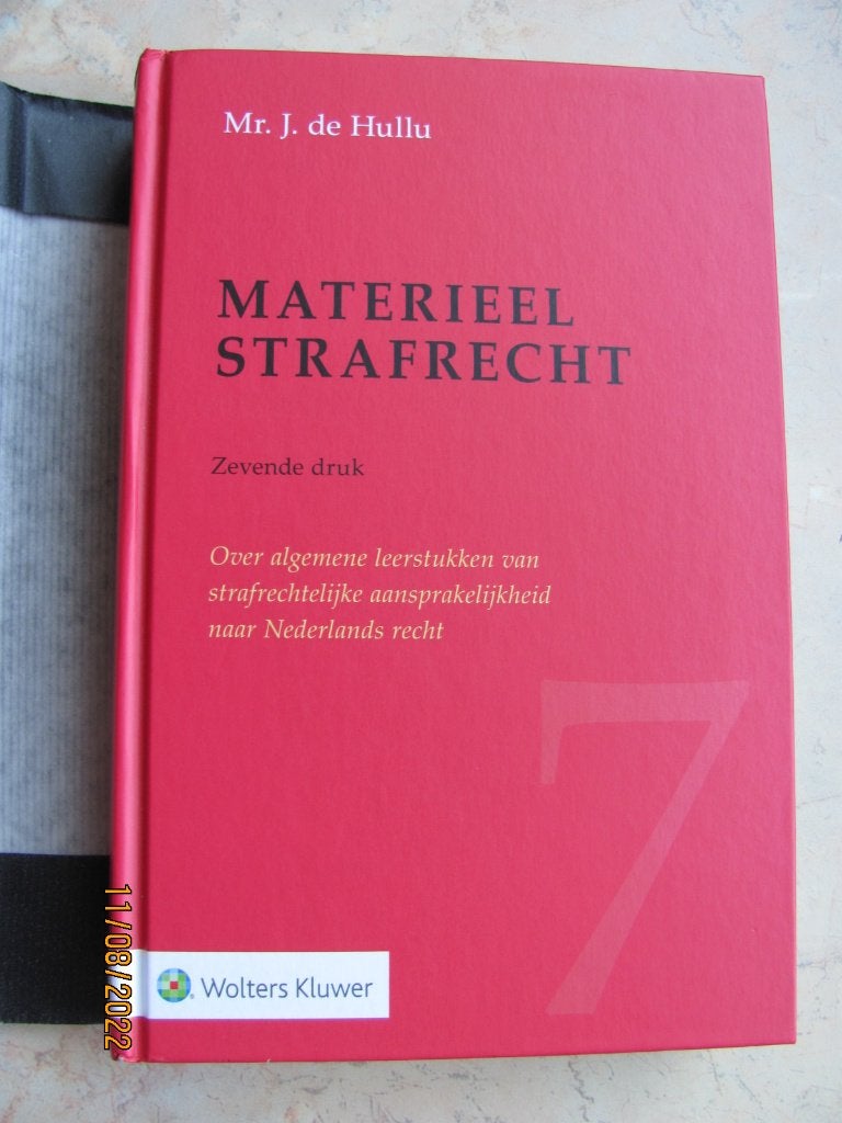 NIEUWSTAAT Materieel Strafrecht de Hullu hardcover 7e 2018, J. de Hullu, Ophalen of Verzenden, Gamma, WO