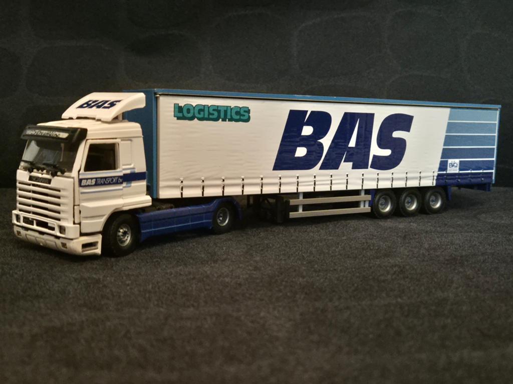 Tekno | Scania 113M | BAS Logistics, Hobby en Vrije tijd, Modelauto's | 1:50, Ophalen of Verzenden, Zo goed als nieuw, Bus of Vrachtwagen