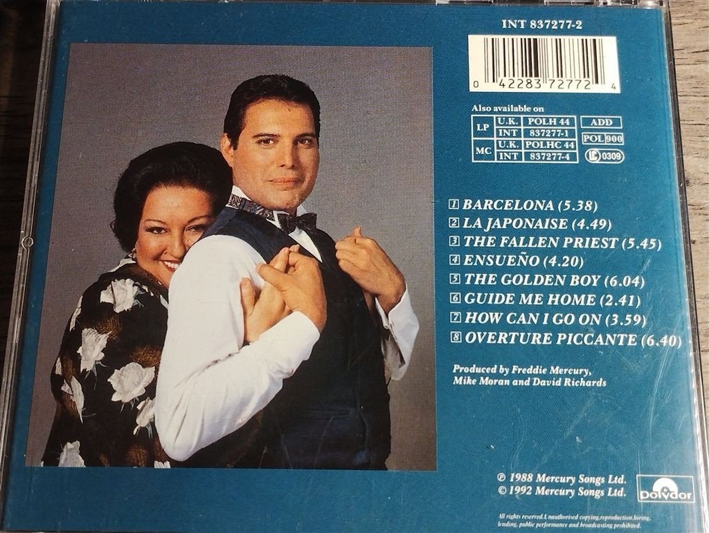 Freddie Mercury & Montserrat Caballé ‎– Barcelona, Ophalen of Verzenden, Classicisme, Zo goed als nieuw, Kamermuziek