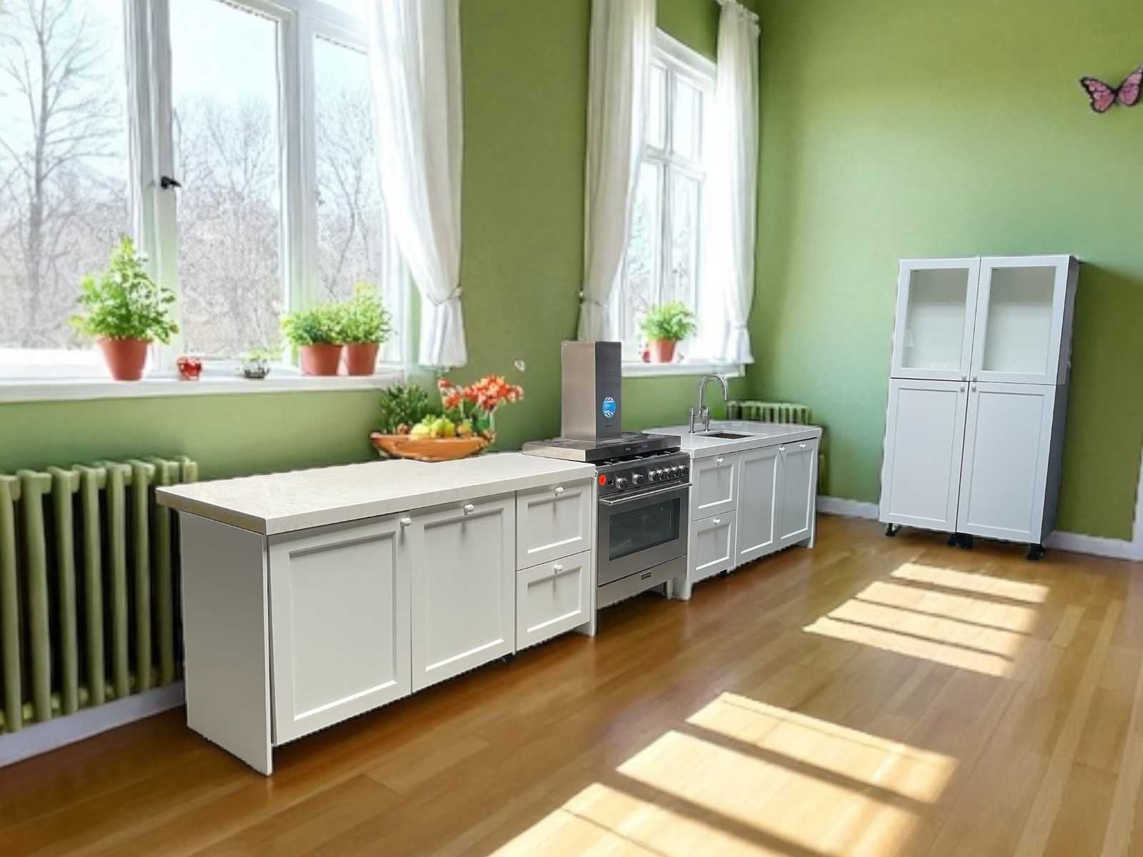 Barletti Showroom Keuken Kastenwand Composiet werkblad wit, Ophalen, Wit, Dubbelwandige keuken, Zo goed als nieuw