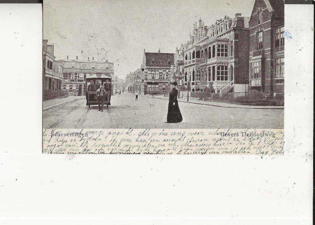Scheveningen Gevers Deijnootweg met paardentram, Ophalen of Verzenden, Voor 1920, Gelopen, Zuid-Holland