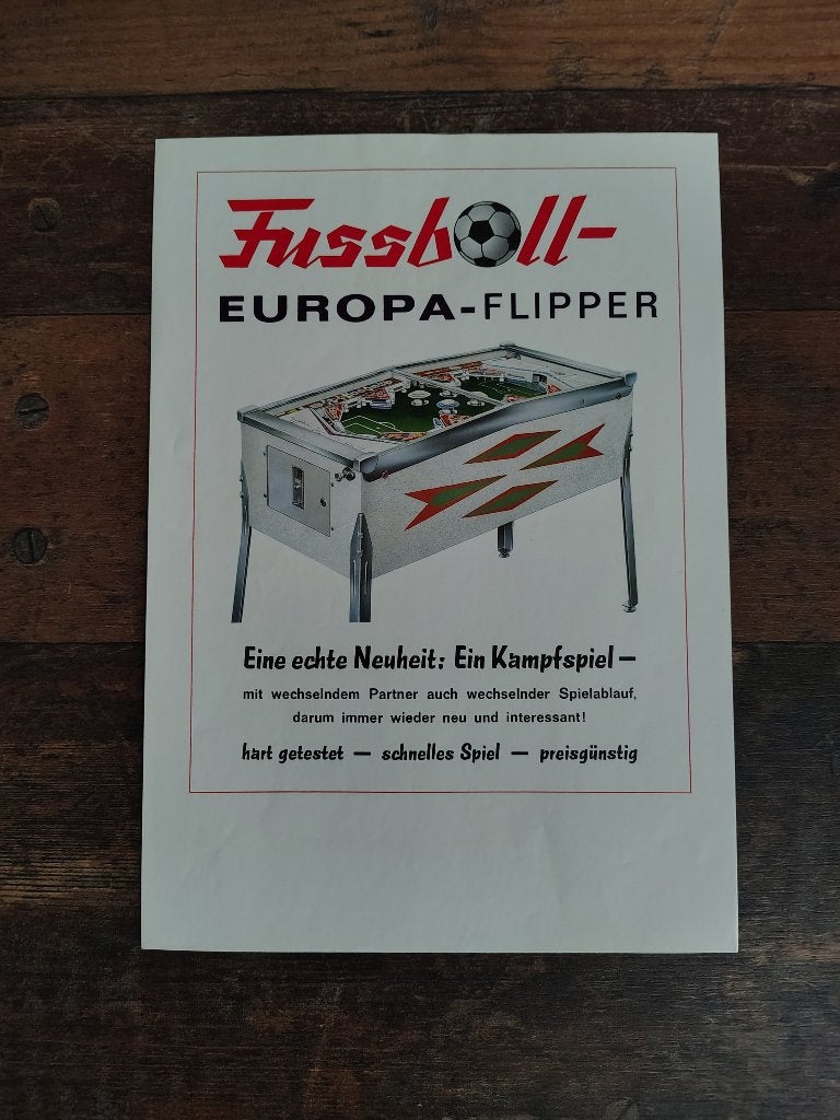 Flyer: Voetbalspel/ Europa Flipper (1967), Verzamelen, Verzenden, Gebruikt