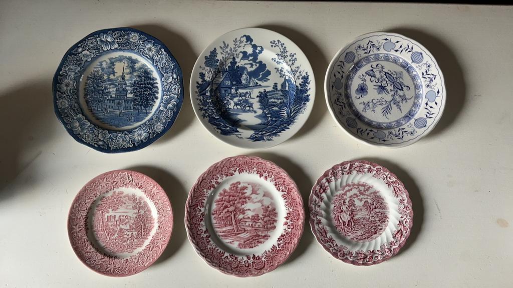 6 mooie Engelse sier / wandborden verschillende merken., Antiek en Kunst, Ophalen of Verzenden