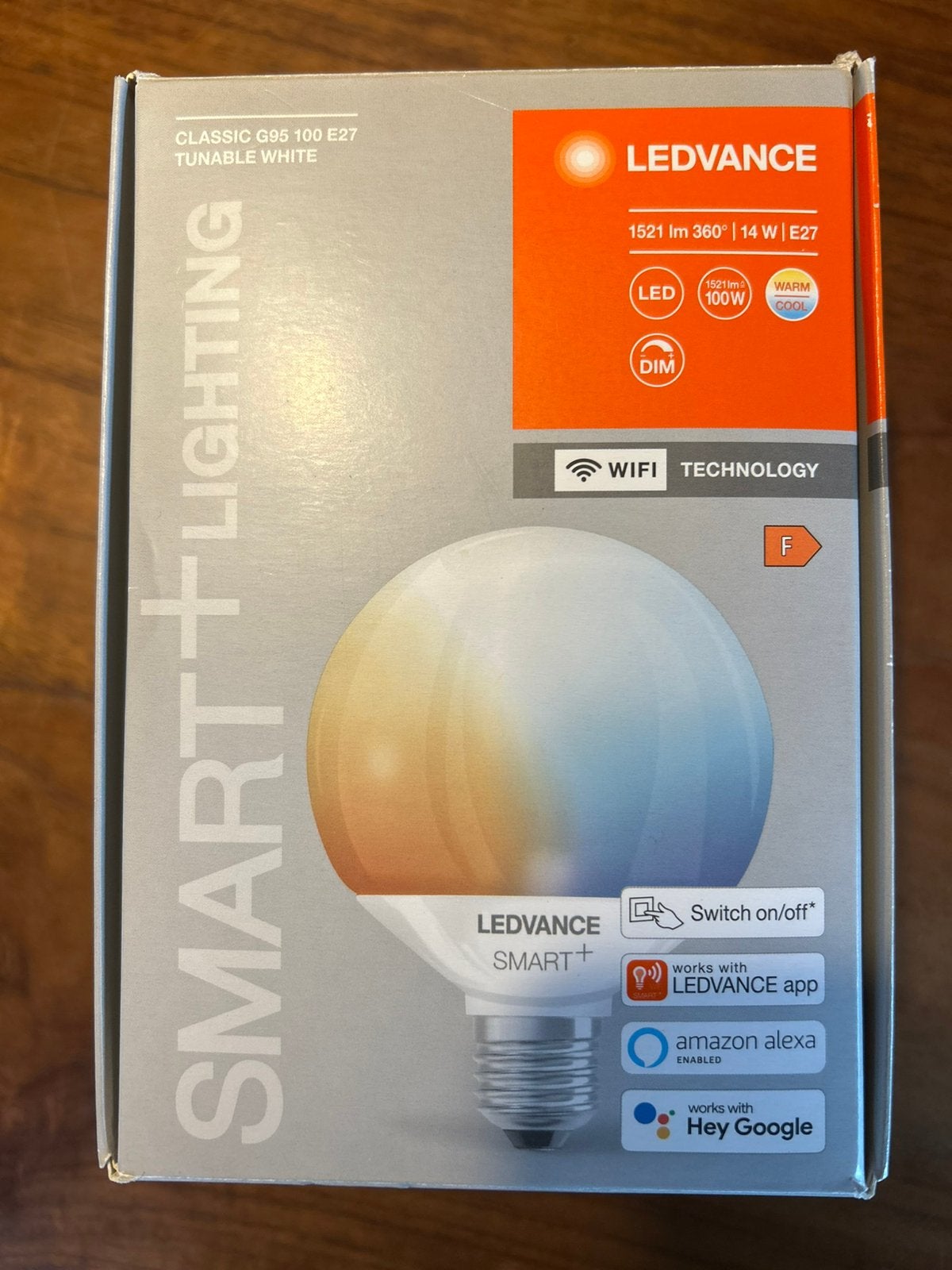 Th35 Ledvance Smart+ Classic G95 E27 Tunable White LED lamp, Led-lamp, Instelbaar wit, 60 watt of meer, Nieuw