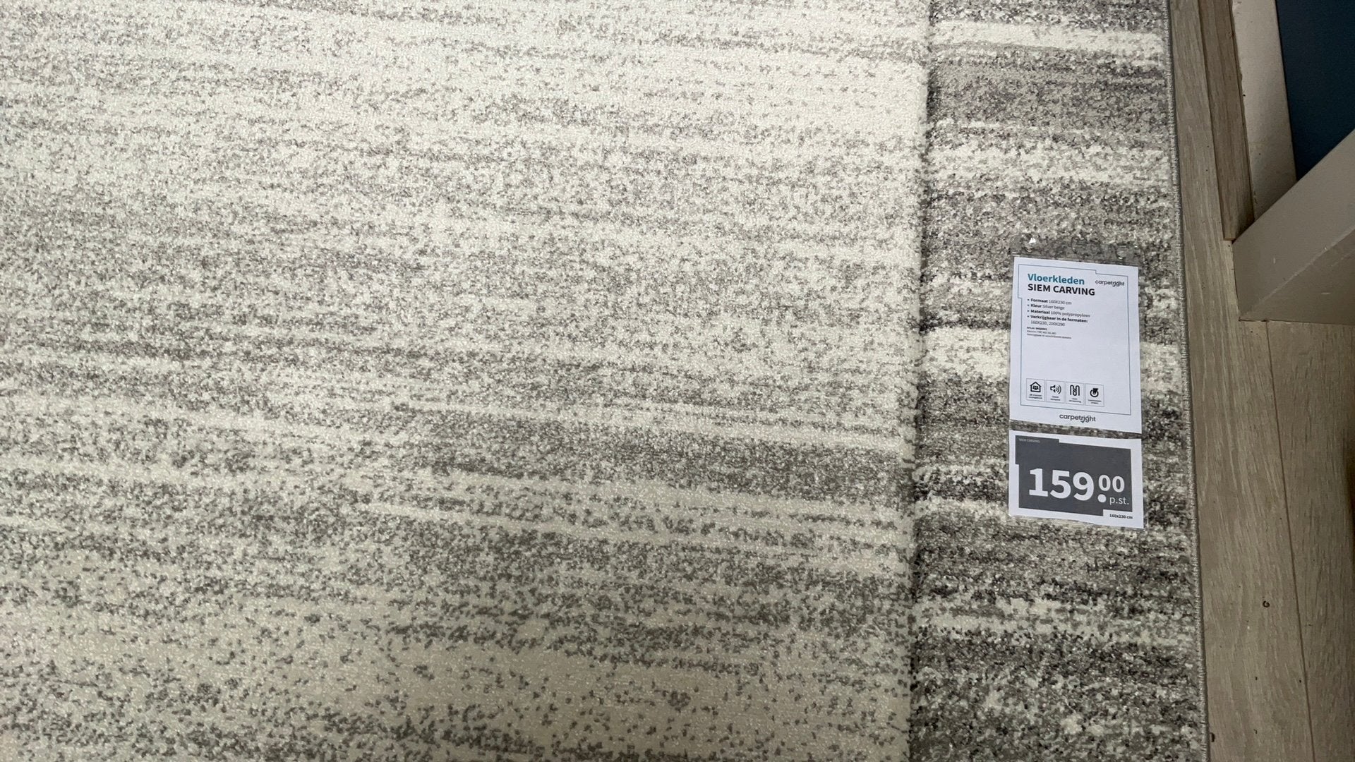 Nieuw Carpetright Siem Carving vloerkleed 1.60 m bij 2.30 m, Ophalen, 150 tot 200 cm, Grijs, Rechthoekig