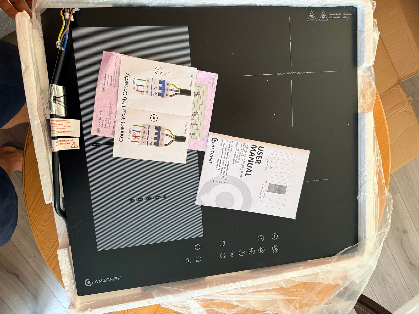 Nieuwe AMZCHEF Inbouw Inductiekookplaat 60 cm, Ophalen, Nieuw, 4 kookzones, Inbouw