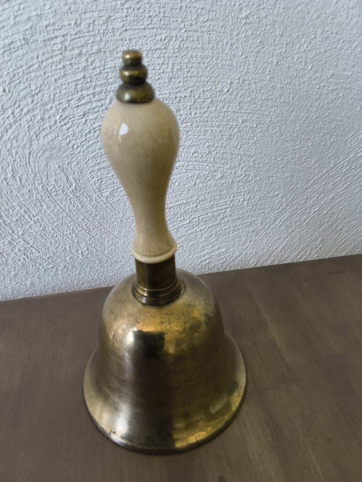 Oude Koperen Tafelbel met Uniek Handvat, Ophalen of Verzenden