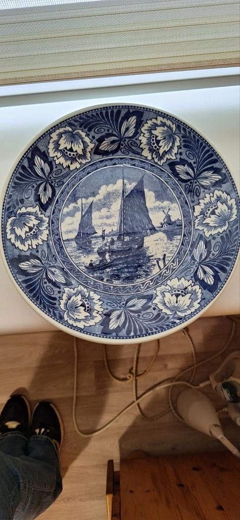 Wand bord delfts blauw, Ophalen