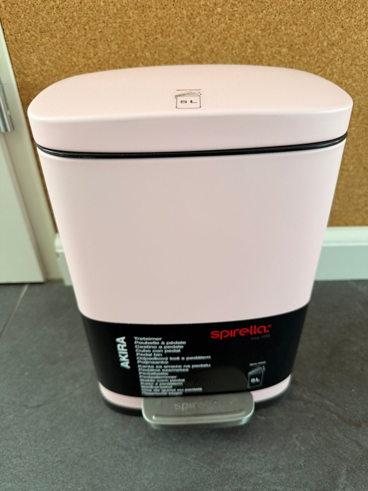 Spirella Akira prullenbak pedaal roze 5 Liter NIEUW, Met pedaal, Nieuw, Ophalen of Verzenden, Minder dan 10 liter