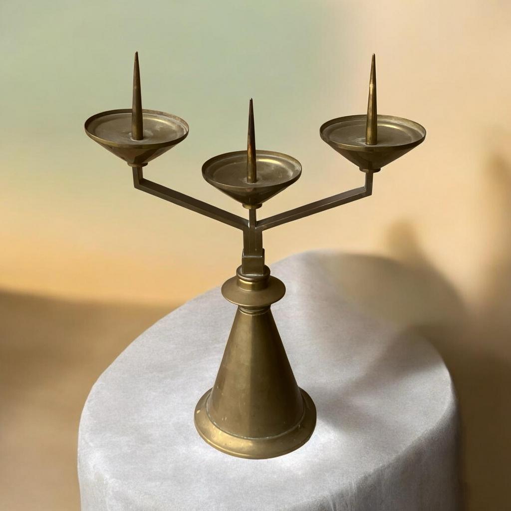 Amsterdamse School Art Deco Kandelaar - 39cm, Antiek en Kunst, Ophalen of Verzenden, Koper of Brons