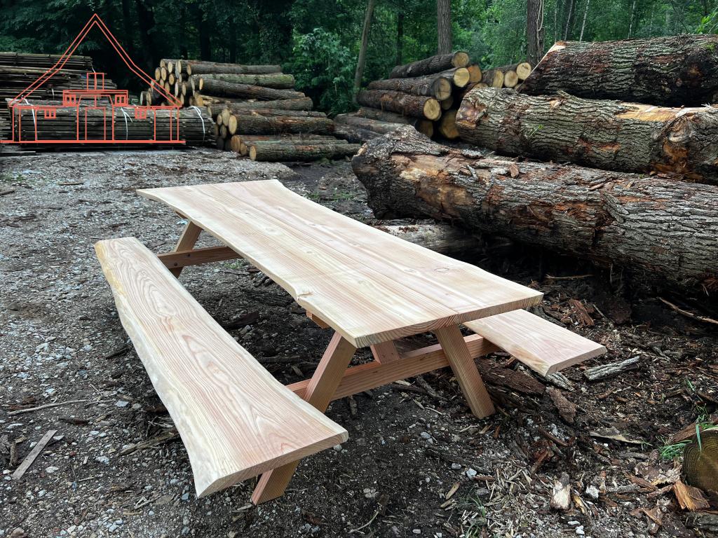 picknicktafel, verschillende lengtes, van eigen zagerij, Ophalen, Nieuw, Rechthoekig, Hout