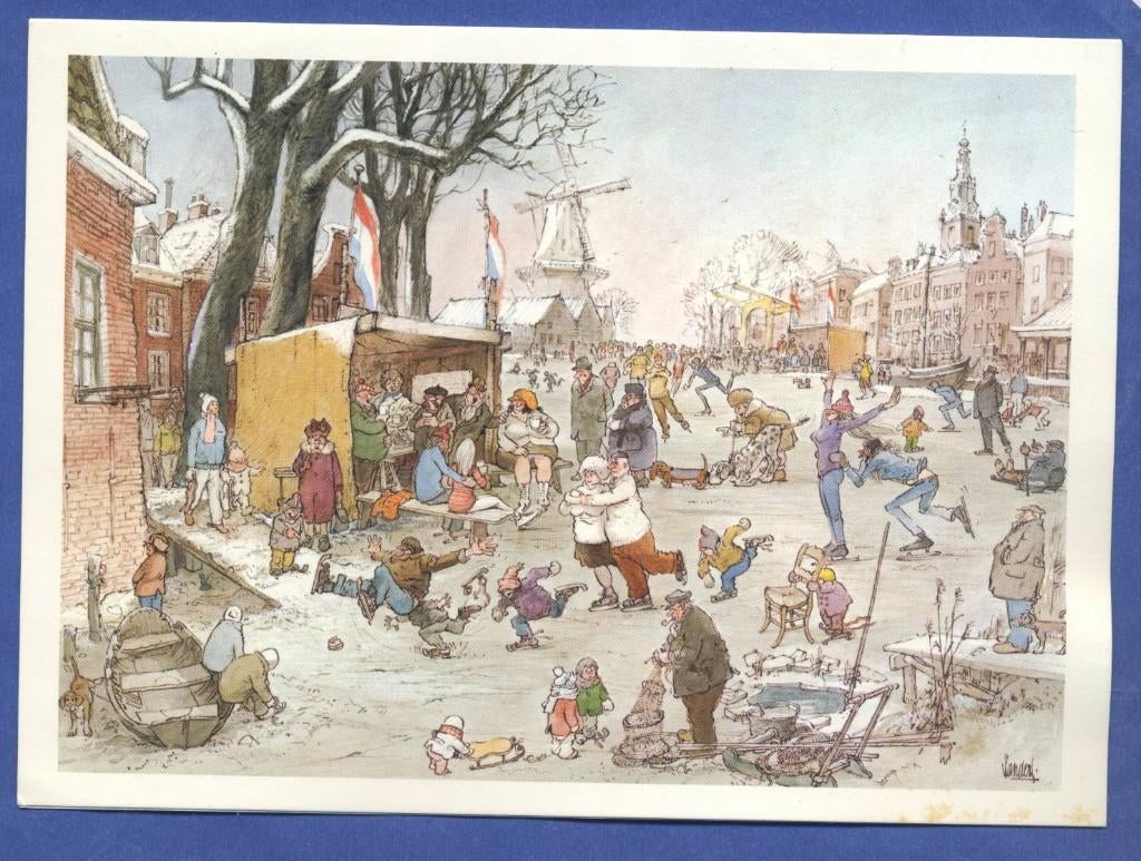 Schaatsen Hollandse IJspret Kunst Jan Sanders Tekst achterk., Verzamelen, Ophalen of Verzenden, 1980 tot heden, Gelopen, Sport en Spel