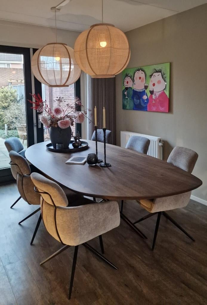 € 1.995,- ORGANISCHE VORM joET – jouw eiken tafel, Ophalen, 100 tot 150 cm, Vijf personen of meer, Neo-klassiek