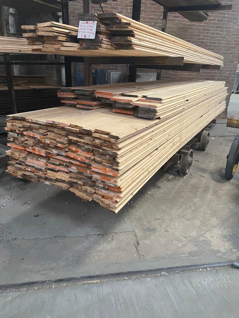 VUREN VLOER PLANKEN MES/GROEF (5000x195x18), Ophalen, Minder dan 25 mm, Nieuw, Plank