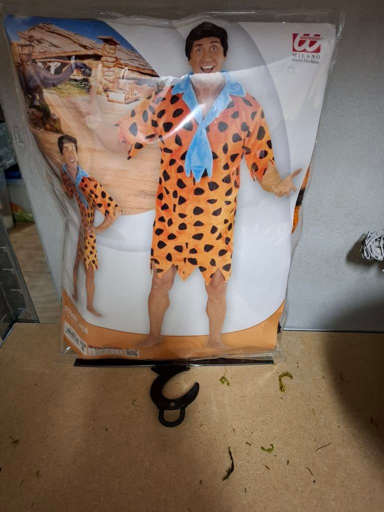 Fred Flintstone Kostuum - Carnaval of Themafeest, Maat 52/54 (L), Carnaval, Widmann, Ophalen of Verzenden