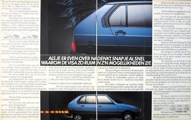 4 vintage advertenties reclames Citroen Visa autos 1981 auto, Verzamelen, Ophalen of Verzenden, Gebruikt, Auto's