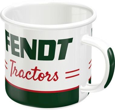 Fendt Tractors logo Emaille mok reclame beker koffiebeker, Info@deconoord.nl, Gebruiksvoorwerp, Deco Noord, Nieuw