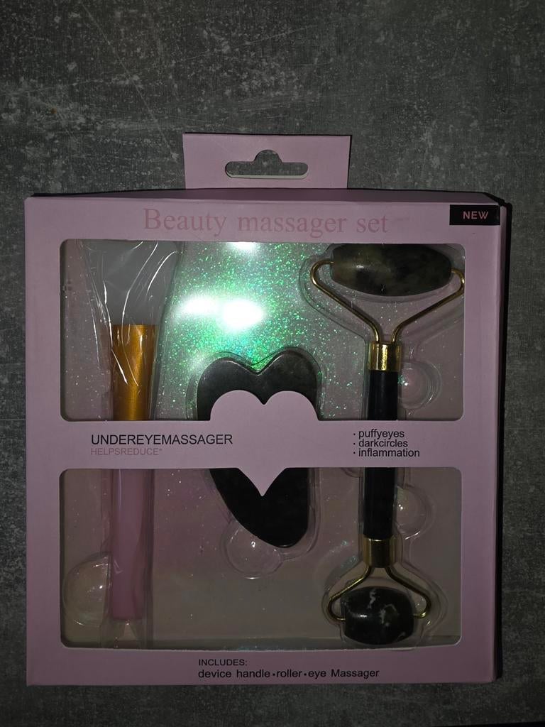 Gua Sha Beauty Massager Set - Nieuw!, Gehele gezicht, Onbekend, Nieuw, Ophalen of Verzenden