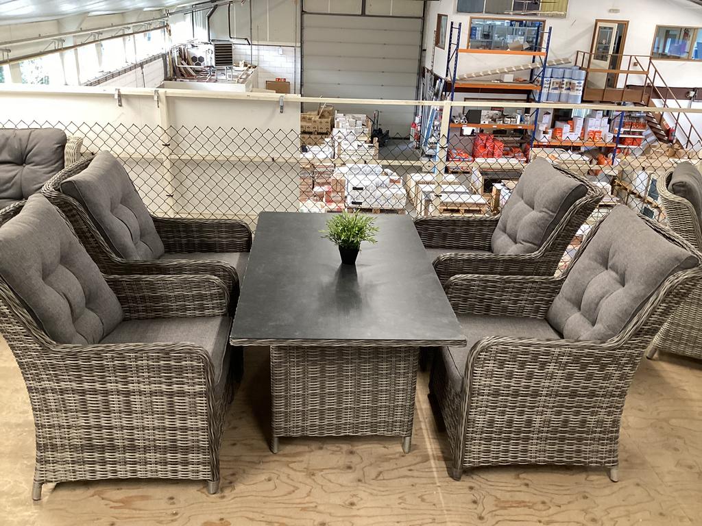 Diningset Tuinset Wicker Diningstoel Diningtafel Tuintafel, Ophalen, 4 zitplaatsen, Nieuw, Wicker