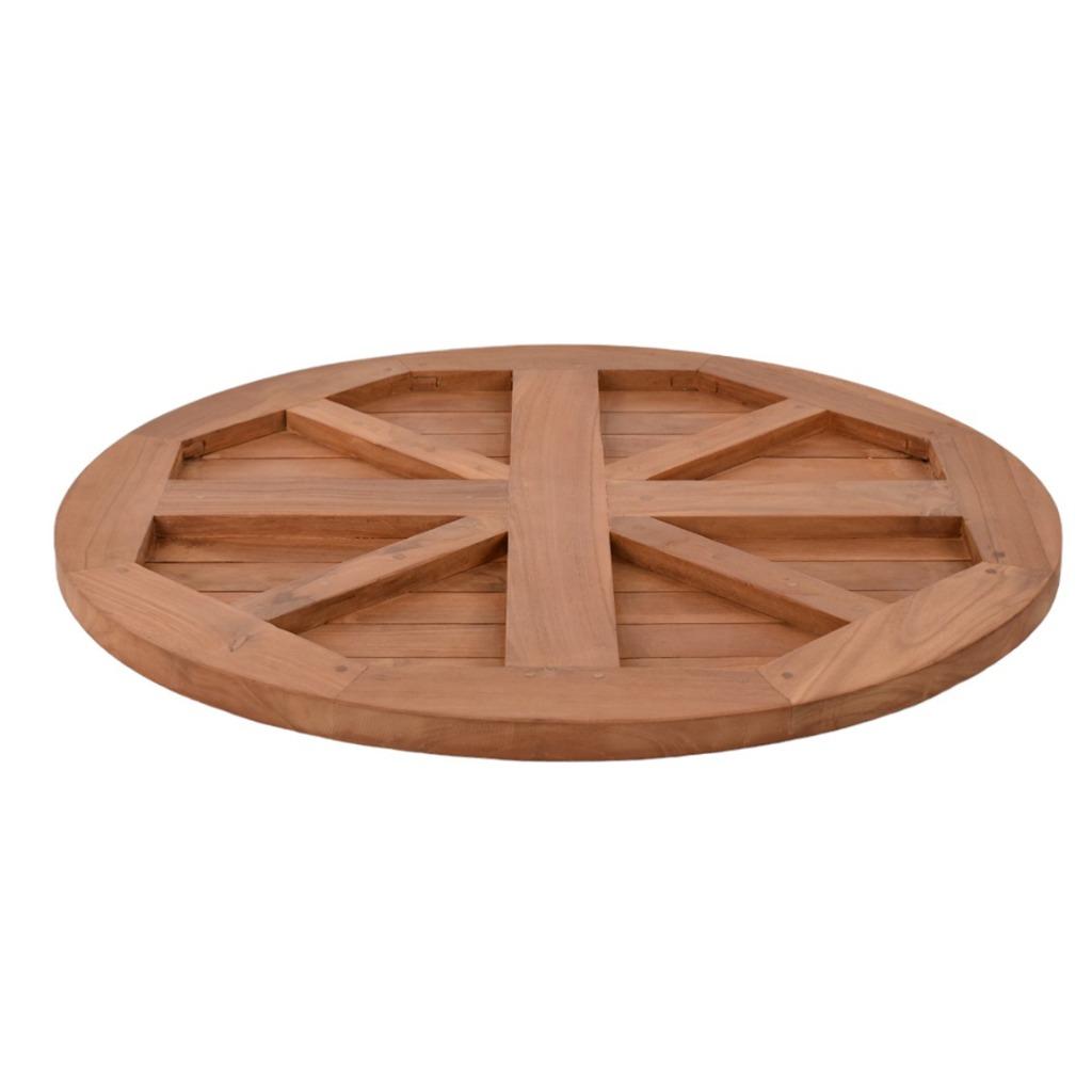 Teakhouten terras tafelblad rond 70 cm, 50 tot 100 cm, Nieuw, Teakhout, Rond