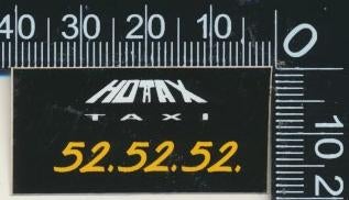 Sticker: Taxi Hotax (4), Ophalen of Verzenden, Zo goed als nieuw, Bedrijf of Vereniging