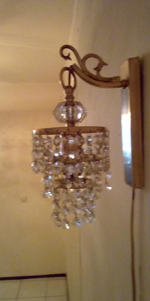 Wandlamp met Swarovski steentjes vaste prijs, Huis en Inrichting, Lampen | Wandlampen, Ophalen, Zo goed als nieuw, Glas, Klassiek