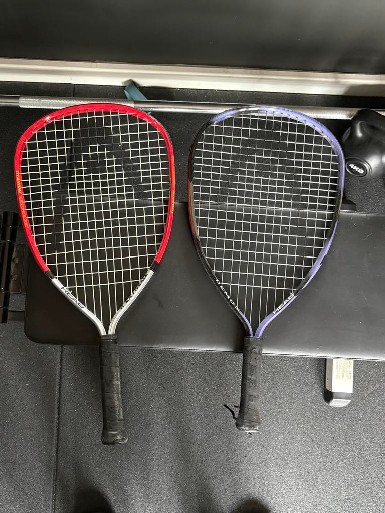 2 Head Racket - Raquetball Squash, Sport en Fitness, Squash, Ophalen of Verzenden, Gebruikt, Racket