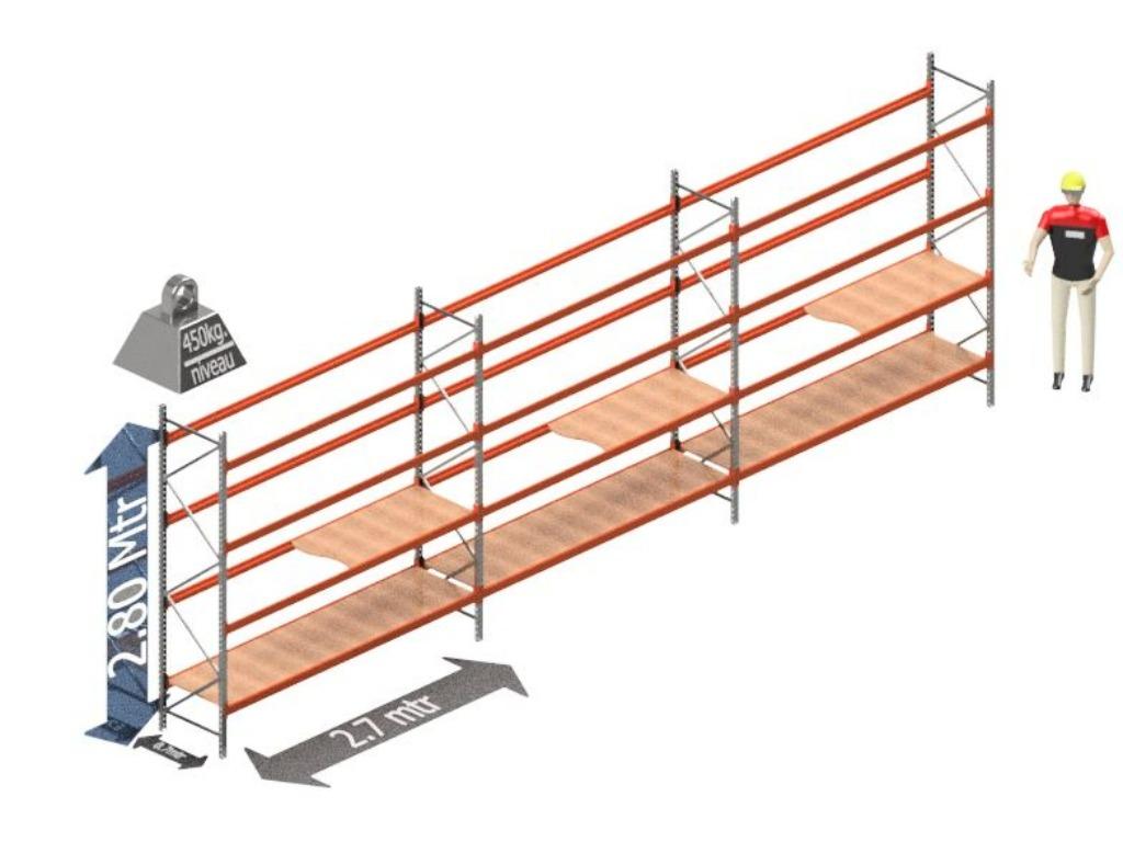 Voordeelset magazijnstelling 280x60x810 4 niveau's Koopje, Ophalen of Verzenden