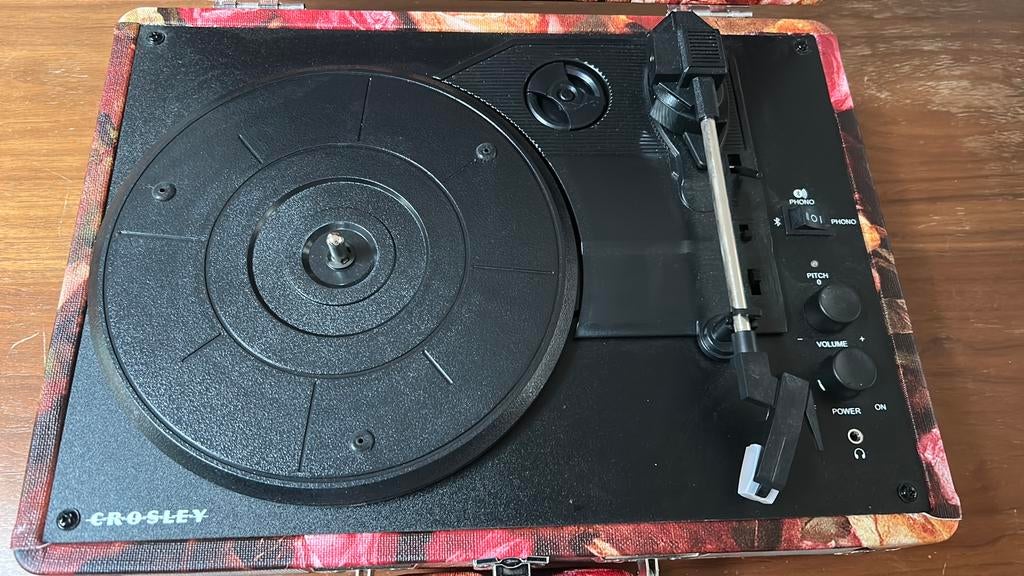 Crosley Voyager Bluetooth Platenspeler bloemendesign., Automatisch, Zo goed als nieuw, Platenspeler, Ophalen