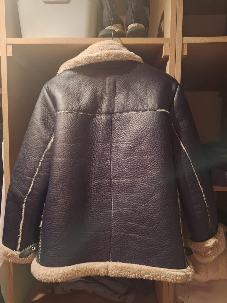 Winterjas met bontkraag - Maat 38, Kleding | Dames, Ophalen, Zo goed als nieuw, Bruin