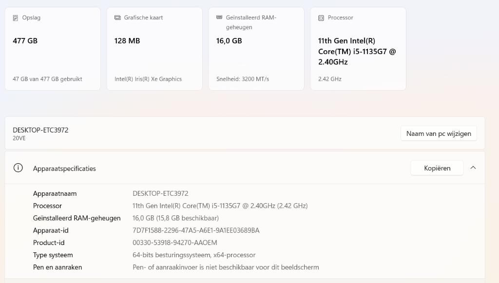 Lenovo Thinkbook 15 G2 , Core i5 1135u , 16 GB , 512 GB SSD, Computers en Software, Windows Laptops, Onbekend, Zo goed als nieuw