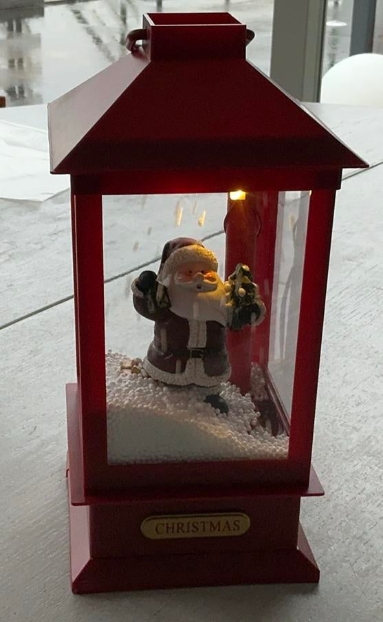 Livarno home LED Lantaarn met Sneeuw en Muziek - Kerstman, Ophalen of Verzenden, Zo goed als nieuw