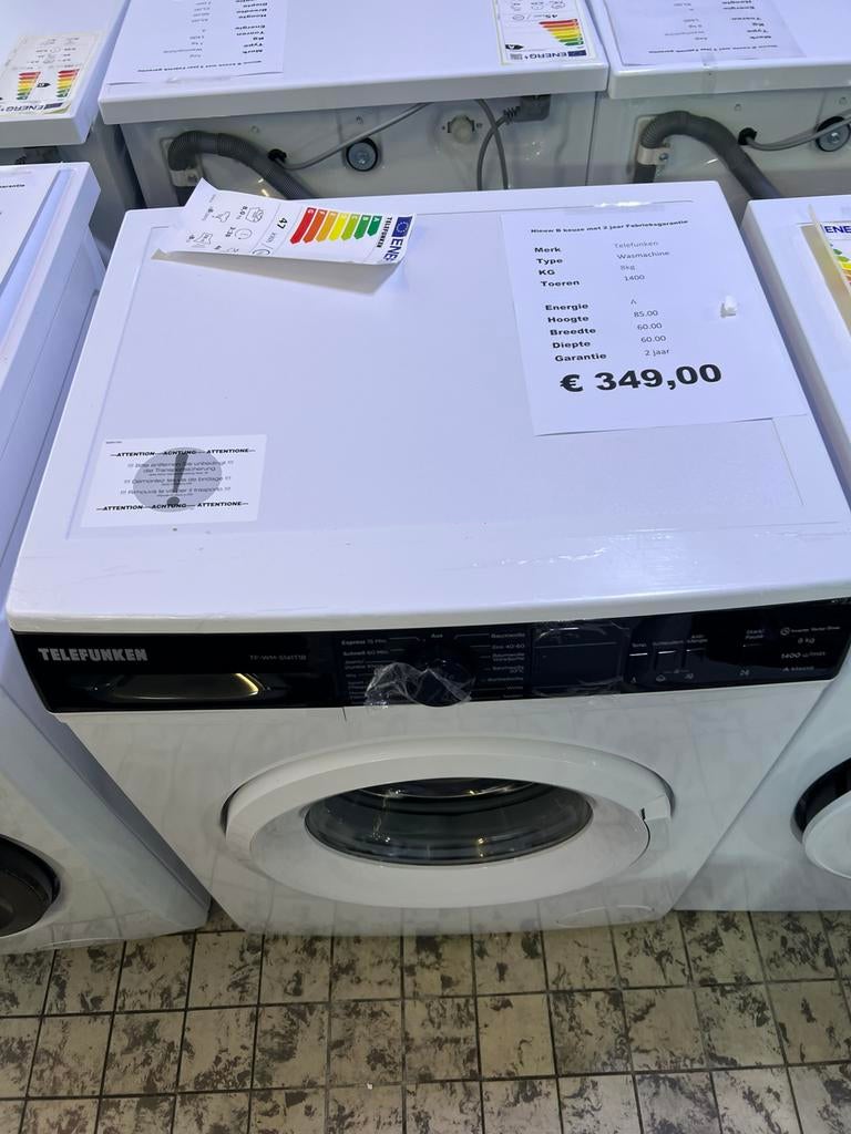 Telefunken wasmachine 8kg 1400 toeren nieuw, Witgoed en Apparatuur, Telefuken, Minder dan 85 cm, Telefunken, Nieuw