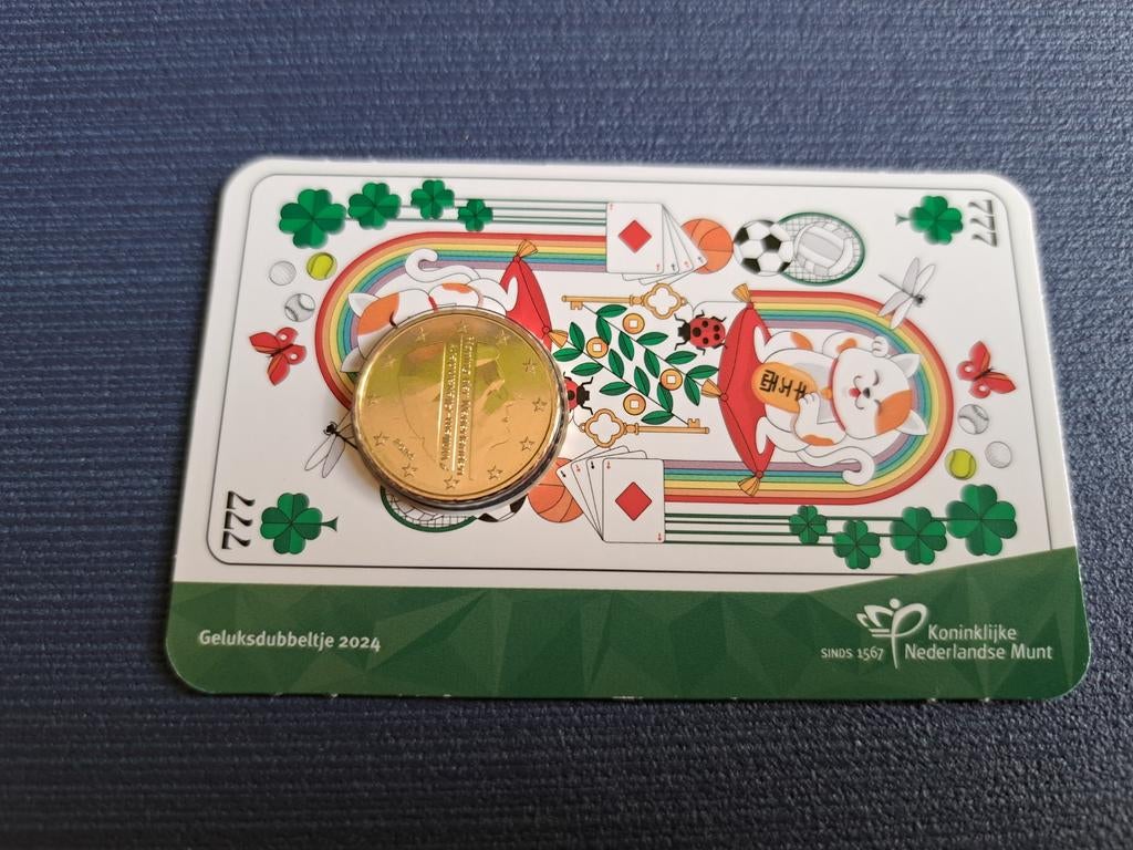 Geluksdubbeltje 2024 in coincard, Postzegels en Munten, Munten | Nederland, Ophalen of Verzenden, Koningin Beatrix, 10 cent