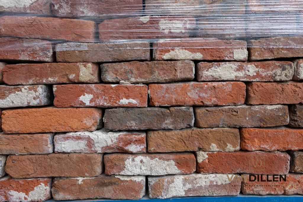 Antieke Friese rode oranje handvorm steen ca 20.5x4.5 150M2!, Ophalen, Gebruikt, Bakstenen