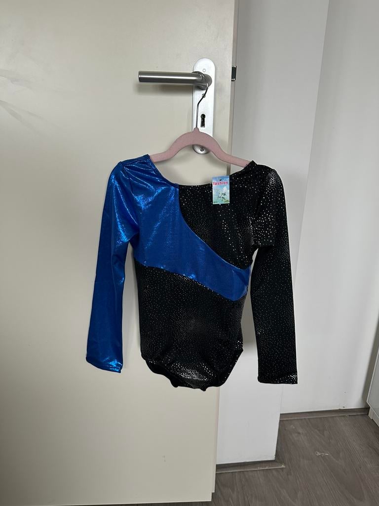 Nieuw Turnpakje 9-10 jaar –Turnen Zwart/Blauw. Maat 134/140, Sport en Fitness, Turnen, Kindermaat 122 t/m 140, Ophalen of Verzenden