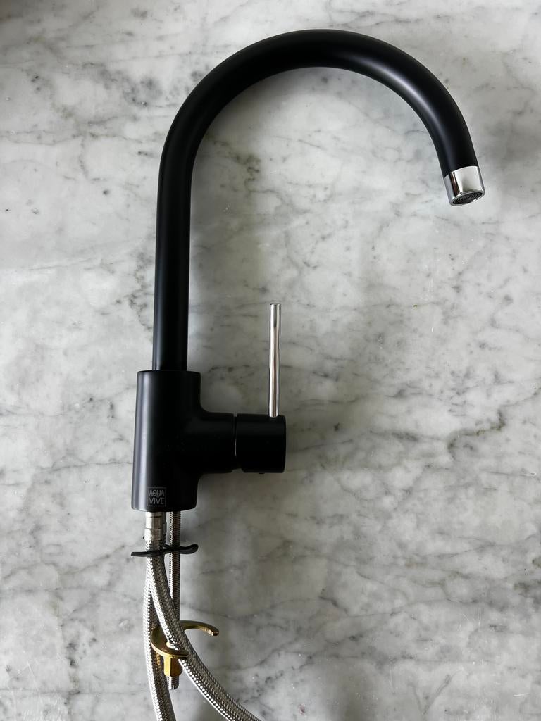 Nieuw! Aqua Vive mengkraan mat zwart, Minder dan 50 cm, Zwart, Nieuw, Ophalen of Verzenden