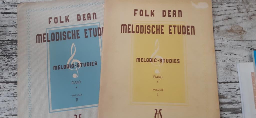 Melodische Etuden Deel 1 en 2 Folk Dean Piano speelboeken, Gebruikt, Orgel, Klassiek, Les of Cursus
