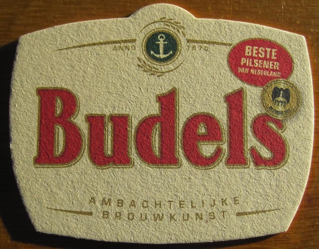 bierviltje van Budels - beste pilsener van Nederland, Ophalen of Verzenden, Zo goed als nieuw, Viltje(s), Overige merken