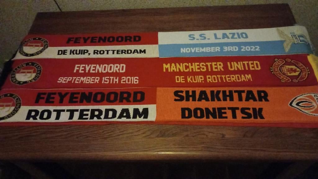 Wedstrijdsjaals Feyenoord 2016 -2023, Verzamelen, Sportartikelen en Voetbal, Verzenden, Nieuw, Feyenoord, Vaantje of Sjaal