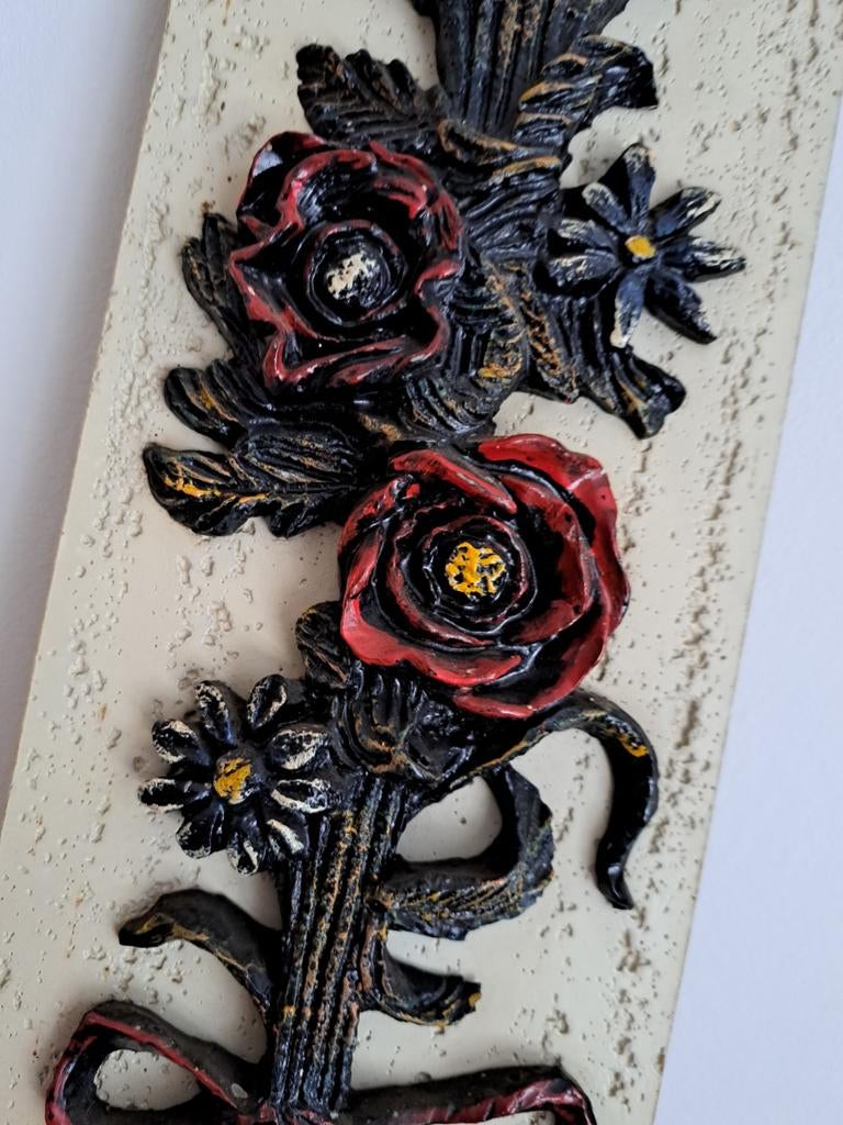 Retro Vintage 3D wanddecoratie - decoratie gips op board, Ophalen of Verzenden